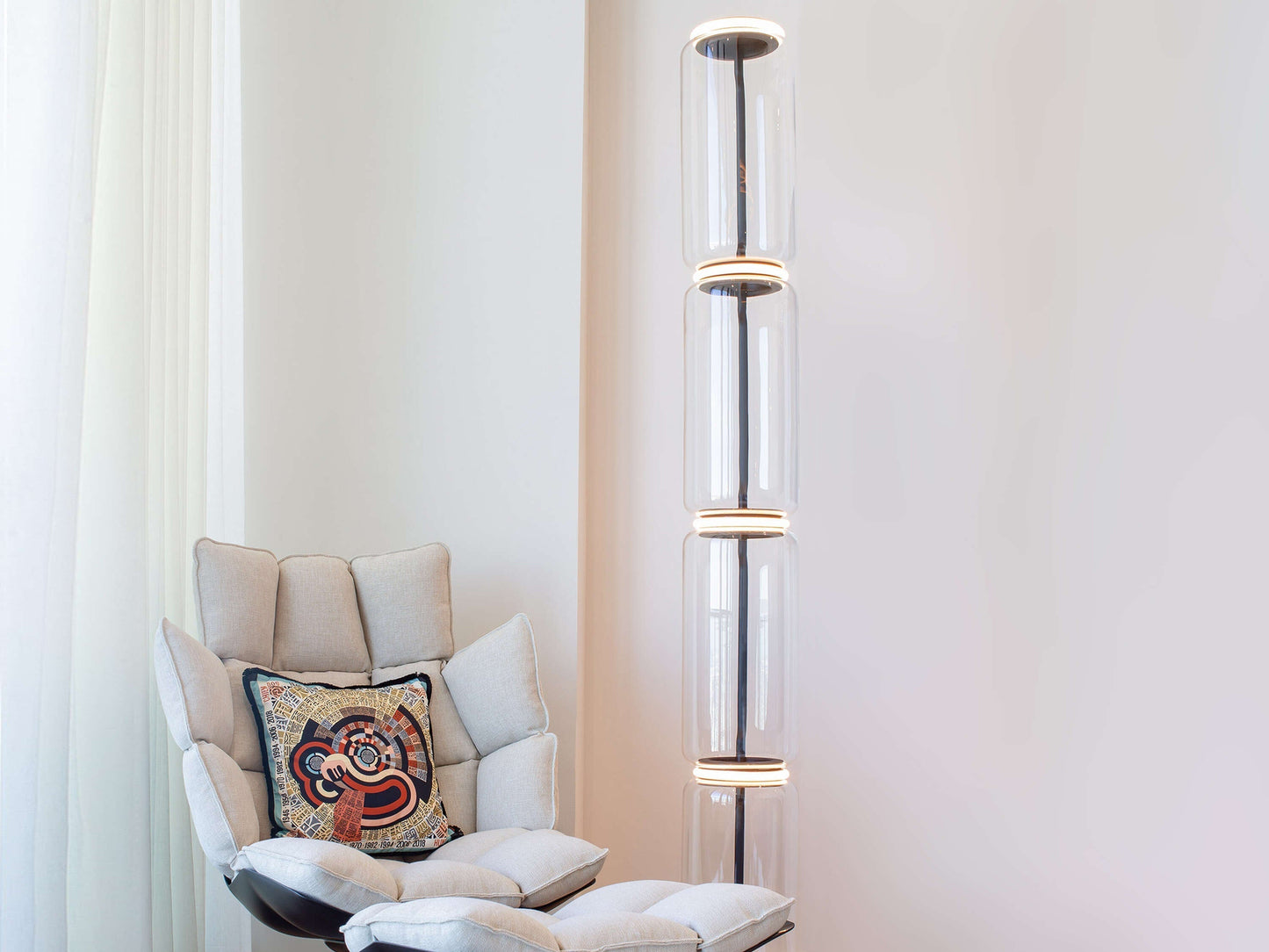 Bamboo Glass Floor Lamp Floor lamp