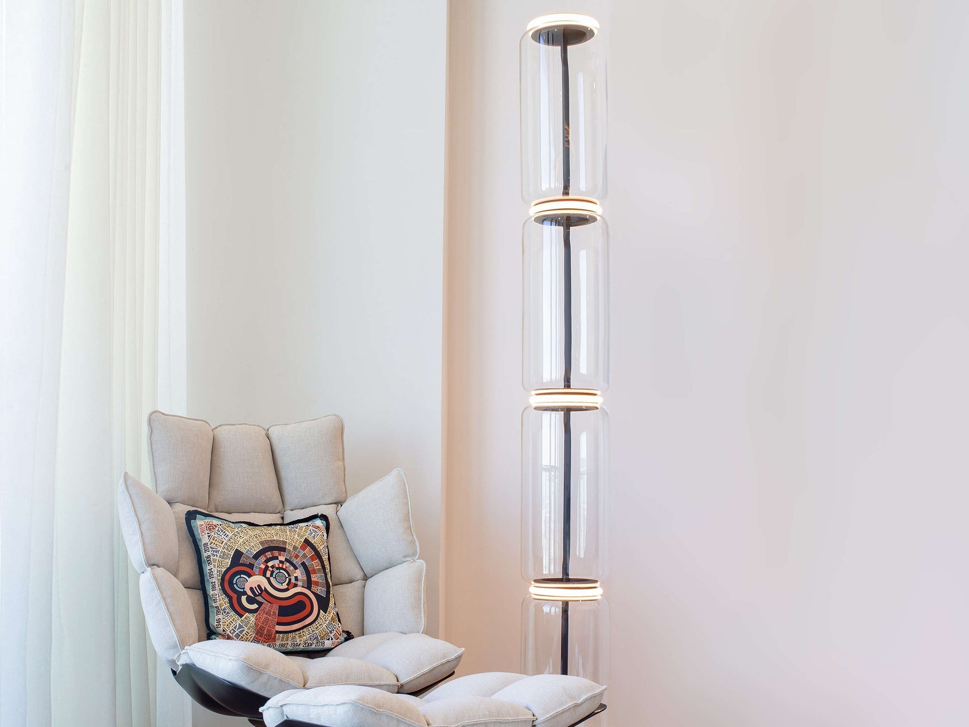 Bamboo Glass Floor Lamp Floor lamp