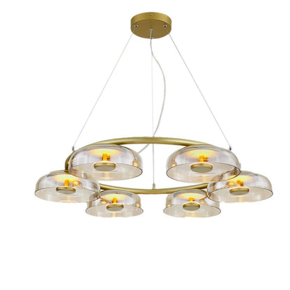 Blossi Chandeliers 6heads ? 31.5″ x H 59″ / Dia 80cm x H 150cm / Brass & Clear / Warm Light Chandelier