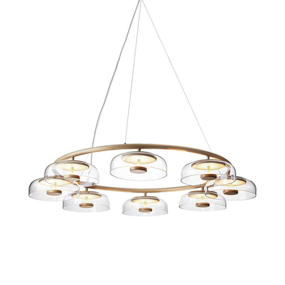 Blossi Chandeliers 8heads ? 39.4″ x H 59″ / Dia 100cm x H 150cm / Brass & Clear / Warm Light Chandelier