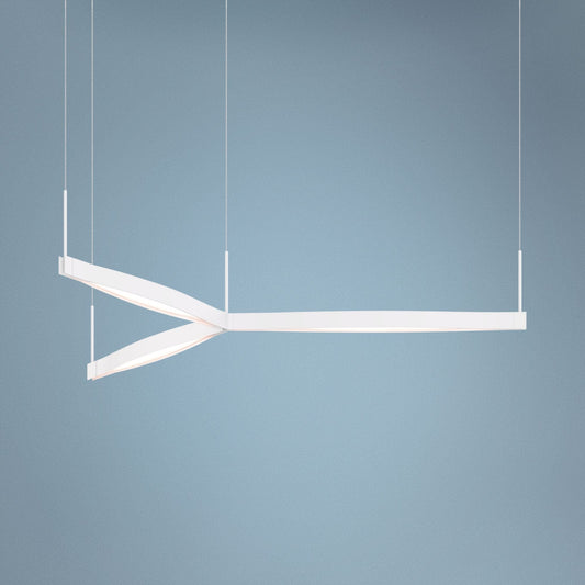 Ola�?55" Wide Satin White LED Kitchen Island Light Pendant