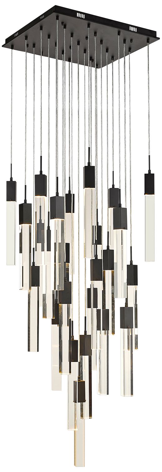 Original Glacier 28" Wide Black Multi-Light LED Pendant