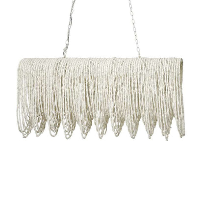 Palecek Brooke 4 Light 51" Wide Beaded Linear Chandelier