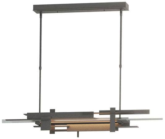 Planar 48.3"W Vintage Platinum Accented Natural Iron Standard LED Pend