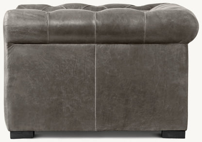 Modena Chesterfield Leather Chair With Tufted Cushion