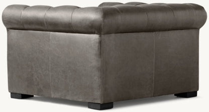 Modena Chesterfield Leather Chair With Tufted Cushion