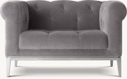 Italia Chesterfield Chair with Tufted Cushion - Metal Base