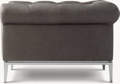 Italia Chesterfield Leather Chair - Metal Base