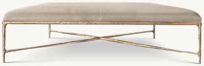 Thaddeus Leather Coffee Ottoman