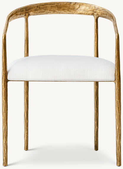 Thaddeus Curved Fabric Dining Armchair