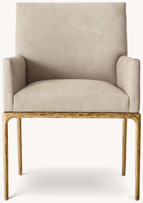Thaddeus Track Leather Dining Armchair