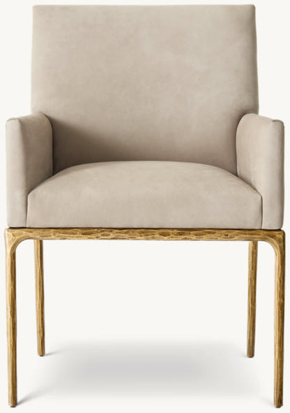 Thaddeus Track Leather Dining Armchair