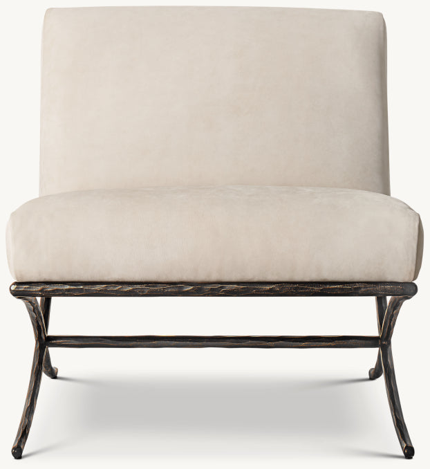 Thaddeus X-Base Leather Slipper Chair