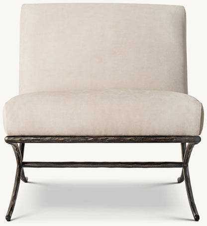 Thaddeus X-Base Leather Slipper Chair