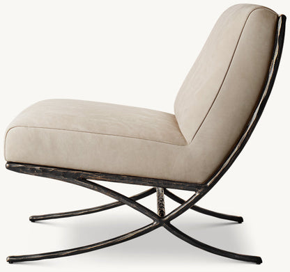 Thaddeus X-Base Leather Slipper Chair