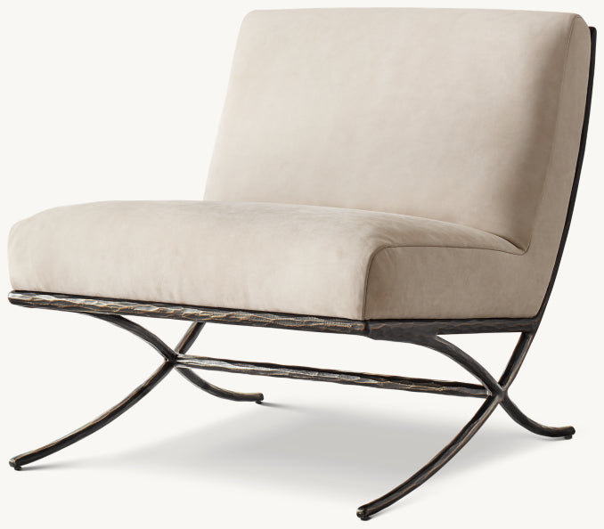 Thaddeus X-Base Leather Slipper Chair