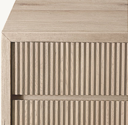 Reclaimed Oak Reeded 12-Drawer Dresser