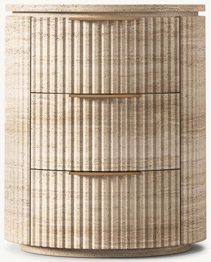 Byron Reeded Stone Closed Nightstand
