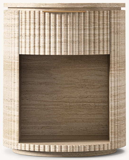 Byron Reeded Stone Open Nightstand