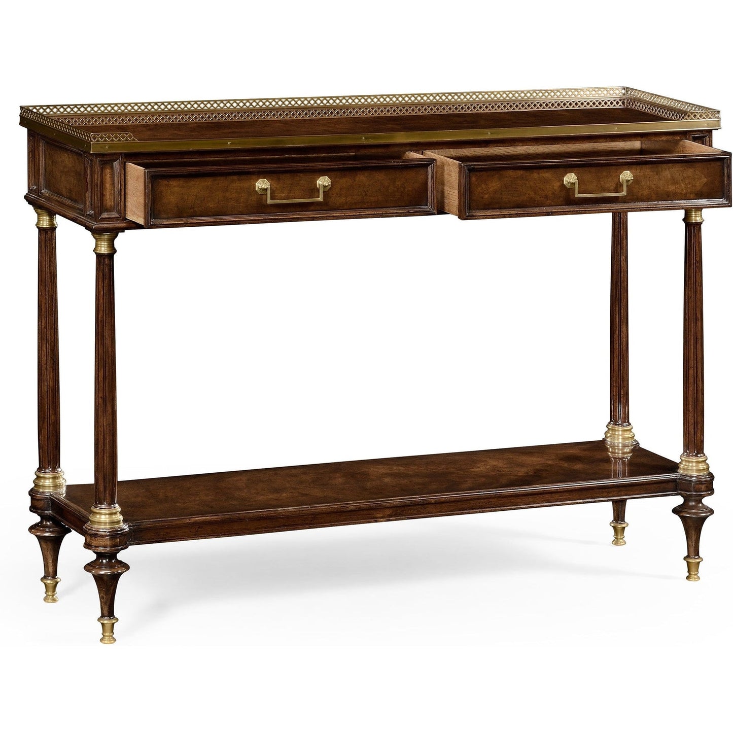 Jonathan Charles Brompton French Style Mahogany Console with Brass Gallery (494892-BMA)