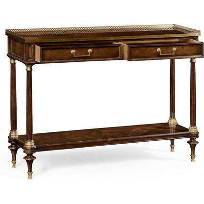 Jonathan Charles Brompton French Style Mahogany Console with Brass Gallery (494892-BMA)