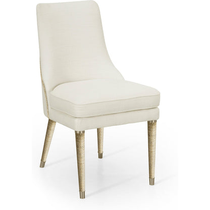 Jonathan Charles Shoal Linen & Grass Cloth Side Chair (500429-SC-C005-F058) - Set of 2