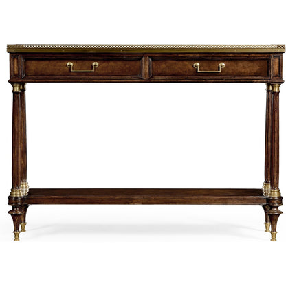 Jonathan Charles Brompton French Style Mahogany Console with Brass Gallery (494892-BMA)