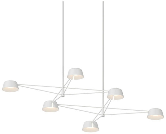 Ray 67.75"W 6-Light Warm Gray Frame Rectangle Chandelier w/ Warm Gray