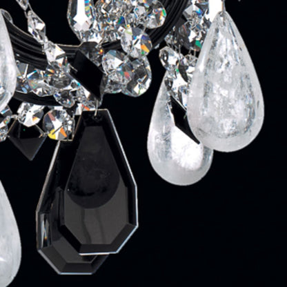 Schonbek Hamilton 6 Light 22" Wide Crystal Chandelier with Black Rock Crystals