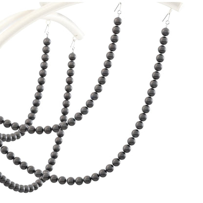 Schonbek Priscilla 5 Light 18" Wide Crystal Chandelier with Dark Grey Pearl Beads