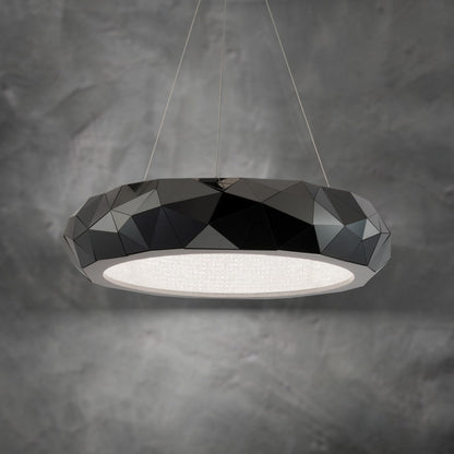 Schonbek Beyond Mosaic 31" Wide Switchable Color Temperature LED Crystal Accented Drum Pendant