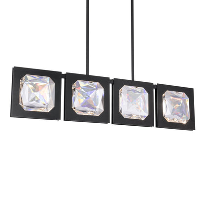 Schonbek Beyond Enchante 43" Wide LED Crystal Linear Pendant with Clear Optic Haze Crystal