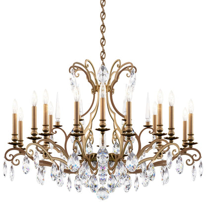 Schonbek Renaissance Nouveau 18 Light 40" Wide Crystal Chandelier with Clear Heritage Crystal Accents