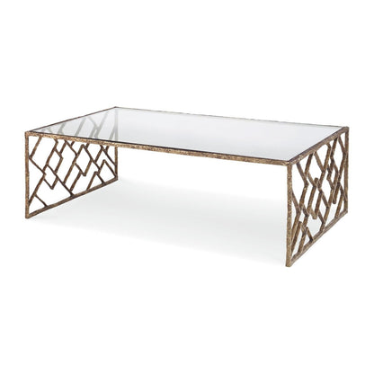Century Furniture Grand Tour Furniture Lattice Bronze Cocktail Table Clearance