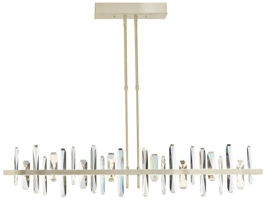 Solitude 51.9" Modern Brass & Crystal Short LED Pendant