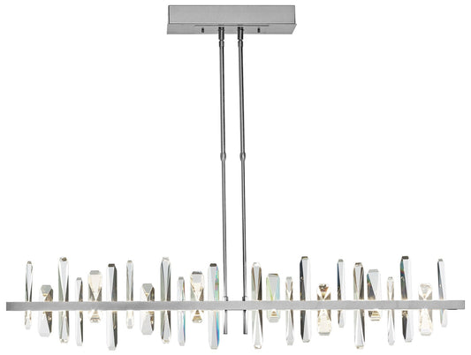 Solitude 51.9" Vintage Platinum & Crystal Long LED Pendant