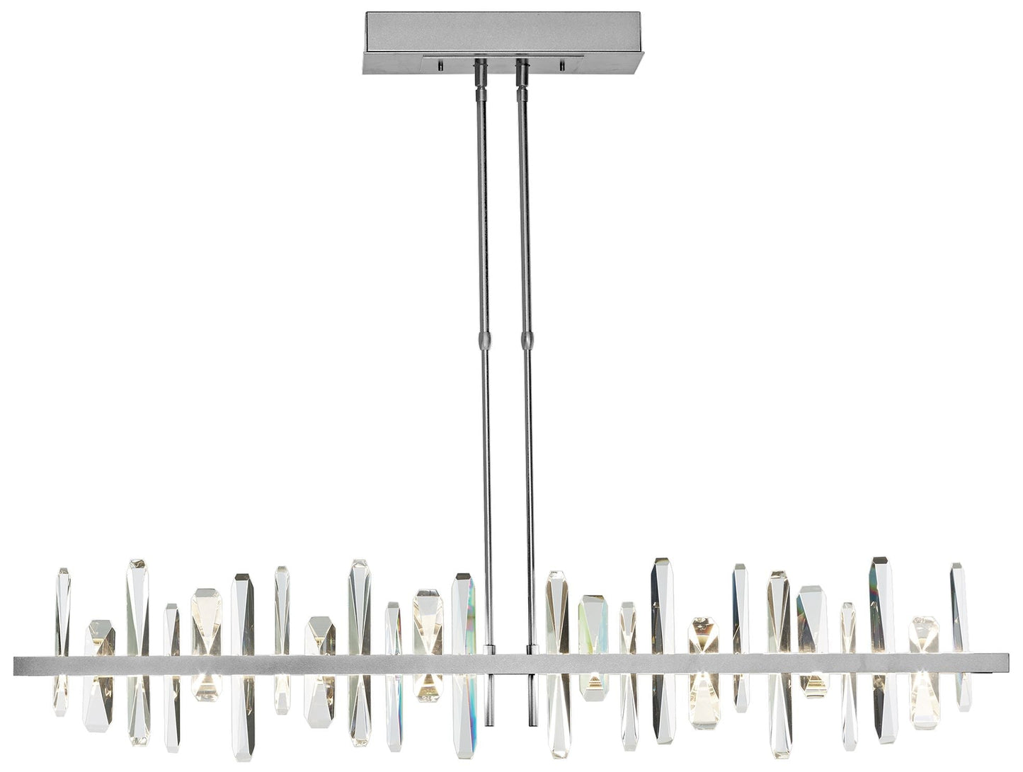 Solitude 51.9" Vintage Platinum & Crystal Short LED Pendant