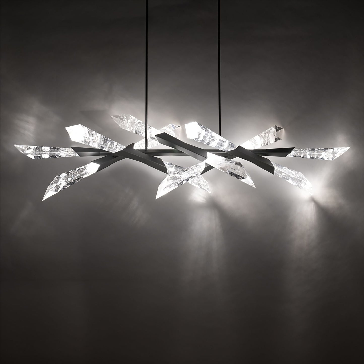 Solitude 59 1/2" Wide Antique Silver LED Island Chandelier