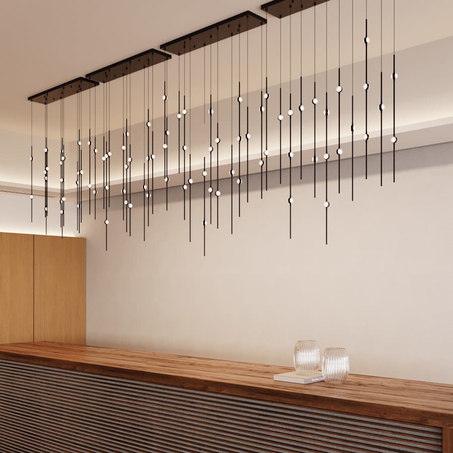 Sonneman Constellation 12" Wide LED Multi Light Pendant with White Optical Acrylic Shades and 240" Cable - 2700K