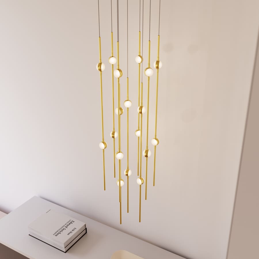 Sonneman Constellation 12" Wide LED Multi Light Pendant with White Optical Acrylic Shades and 240" Cable - 3000K