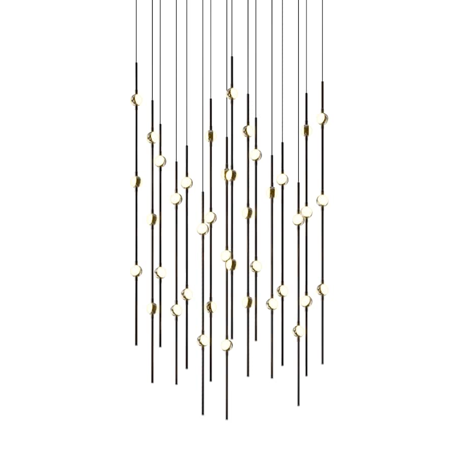 Sonneman Constellation 22" Wide LED Multi Light Pendant with White Optical Acrylic Shades and 240" Cable - 2200K