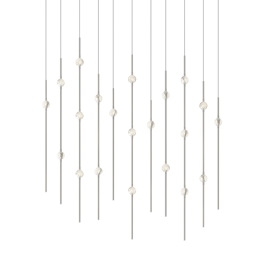 Sonneman Constellation 36" Wide LED Linear Pendant with Clear Faceted Acrylic Shades and 120" Cable - 3000K