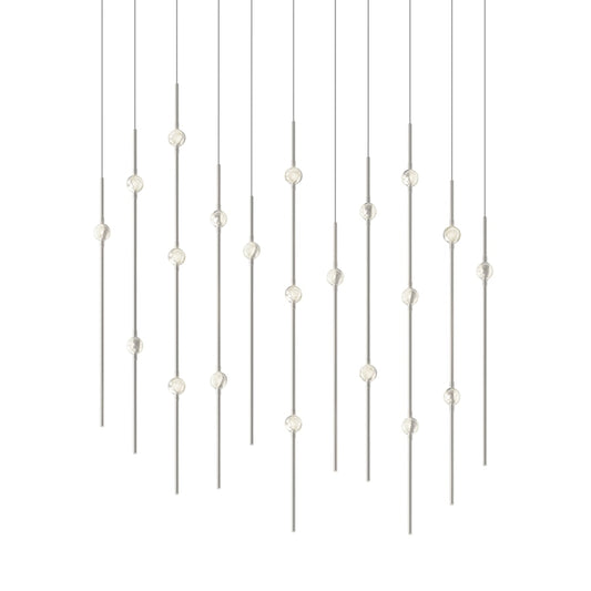 Sonneman Constellation 36" Wide LED Linear Pendant with Clear Faceted Acrylic Shades and 240" Cable - 2700K