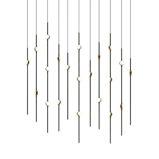 Sonneman Constellation 36" Wide LED Linear Pendant with White Optical Acrylic Shades and 240" Cable - 3000K