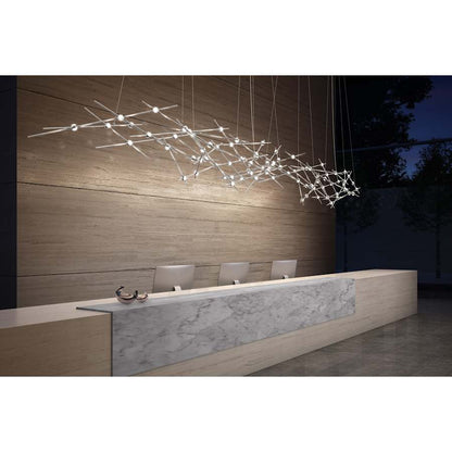 Sonneman Constellation Ursa Minor 25 Light 55" Wide LED Abstract Chandelier with White Acrylic Shades