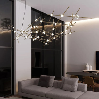 Sonneman Constellation Ursa Major 44 Light 93" Wide LED Abstract Chandelier with Clear Acrylic Shades