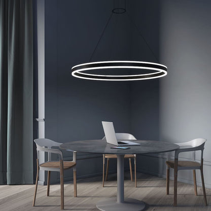 Sonneman Double Corona 48" Wide Integrated LED Ring Chandelier with Acrylic Shades