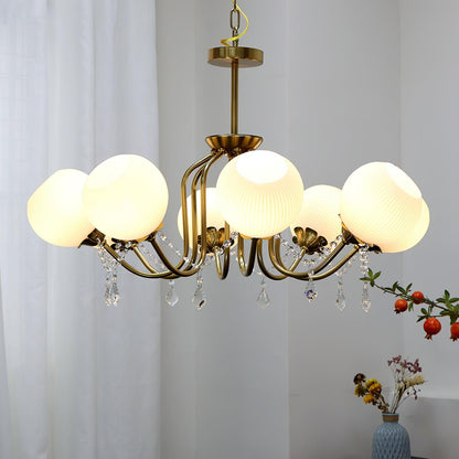 Stamen Chandelier Dia 33.5″ x H 21.7″ / Dia 85cm x H 55cm / Copper & White Chandelier