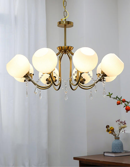 Stamen Chandelier Dia 29.5″ x H 21.7″ / Dia 75cm x H 55cm / Copper & White Chandelier