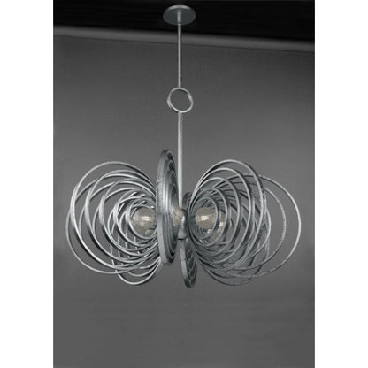 Studio M Frequency 8 Light 38" Wide LED Chandelier with Ribbed Glass Shades